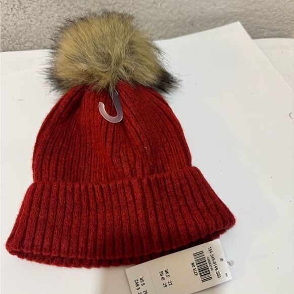 Abercrombie Red  HAT POMPOM Knit Hat w PomPom - Picture 4 of 9